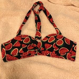 Watermelon print bikini top